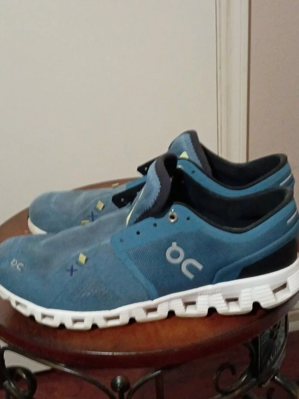 On Cloud X 3 Mens Size 10.5 Pewter Blue Running Shoes Sneakers CloudTec 60.98255